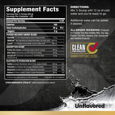 ALLMAX Nutrition - CARBION+ Workout Hydration Supplement Powder with Electrolytes, Supports Endurance, Recovery, and Exercise Performance, Gluten Free and Vegan, Unflavored, 25 Servings
