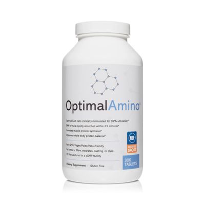 OptimalAmino Tablets 300 Count | 99% Utilized Essential Amino Acid (EAA) Supplement, Increase Muscle Recovery, BCAA Protein Pre/Post Workout | NSF Certified for Sport Certified