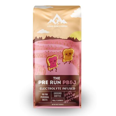Long Run Coffee - Flavored Roasts - Infused with Electrolytes Powder - Athlete Hydration - Coffee for Runners - Keto Electrolytes: Sodium, Calcium, Magnesium, &amp; Potassium (PB&amp;J Flavored)