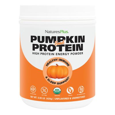 NaturesPlus Organic Pumpkin Seed Protein - .95 lbs Vegan Protein Powder - High Energy Protein Supplement, Promotes Prostate Health, Soothes Menstrual Discomfort - Vegetarian, Gluten-Free - 15 Servings