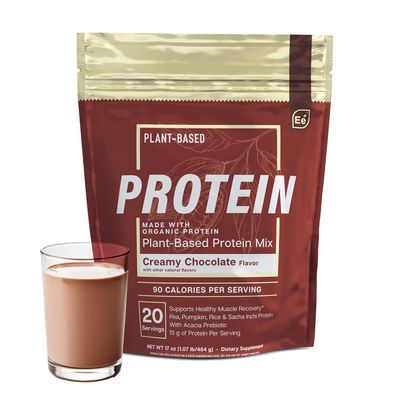 Essential Elements Organic Pea Protein Powder - Creamy Chocolate | Low-carb Plant-Based Vegan Blend - Keto-Friendly and Gluten-Free | 20 Servings, 17 oz