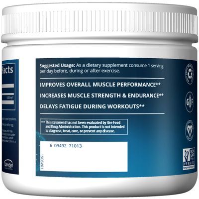 MRM Nutrition Beta-Alanine | Balance Muscle pH | Performance + Endurance | Gluten-Free + Vegan | 125 Servings