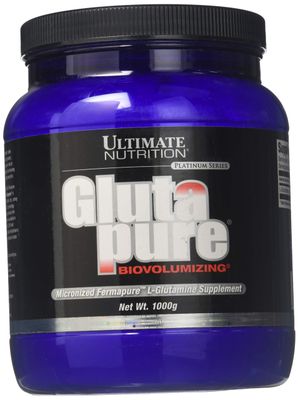 Ultimate Nutrition Gluta Pure Biovolunizing Micronized Fermapure L-Glutamine, Intestinal Health Regulation, Muscle Recovery, Immune Support Supplement 1000G
