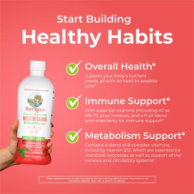 MaryRuth's Multivitamin for Women Men & Kids | Sugar Free | Vegan | Vitamin A, C, D, E, B12, Zinc | Daily vitamins for Kids, Mens, Womens Multivitamin | Energy & Beauty Booster Multimineral | 32 Fl Oz