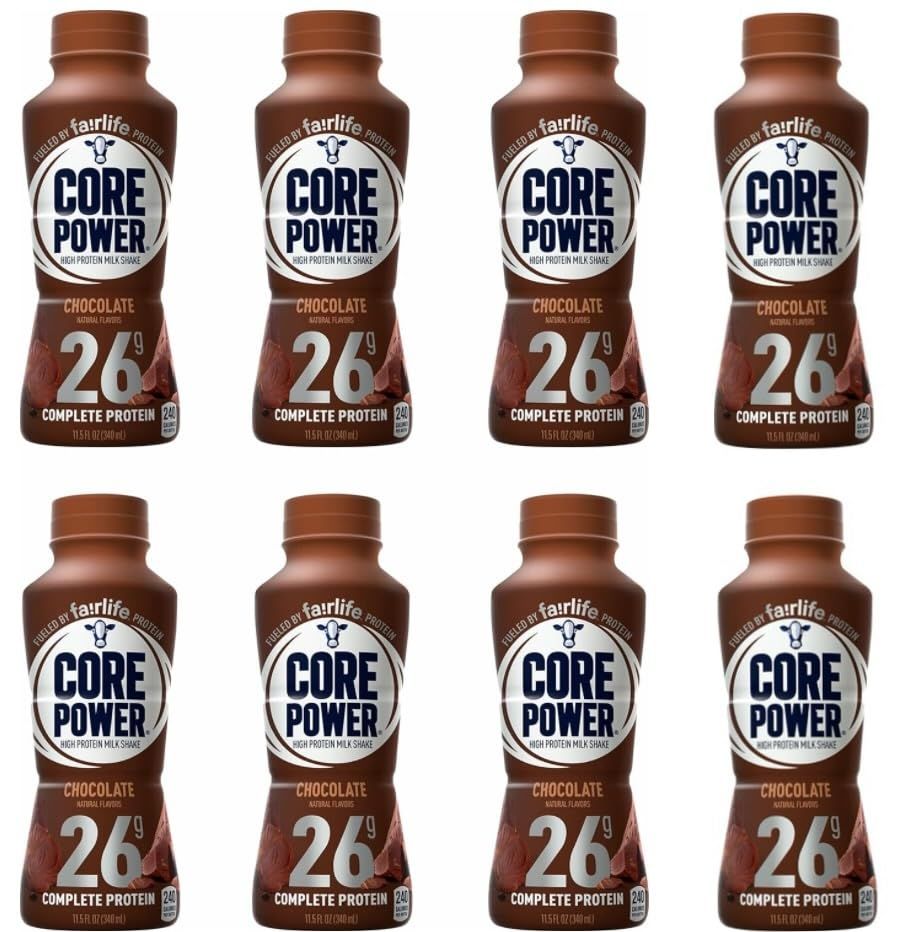 Fairlife, Core Power,26 Gram Protein Shake, Chocolate 8 Pack, 14 oz bottles in Baxter Expresss Packaging