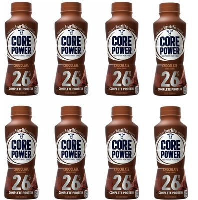 Fairlife, Core Power,26 Gram Protein Shake, Chocolate 8 Pack, 14 oz bottles in Baxter Expresss Packaging