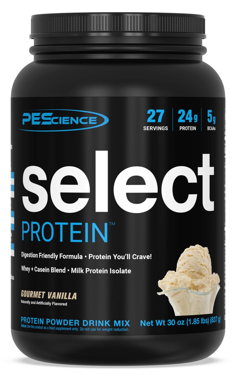 PEScience Select Low Carb Protein Powder, Gourmet Vanilla, 27 Serving, Keto Friendly and Gluten Free
