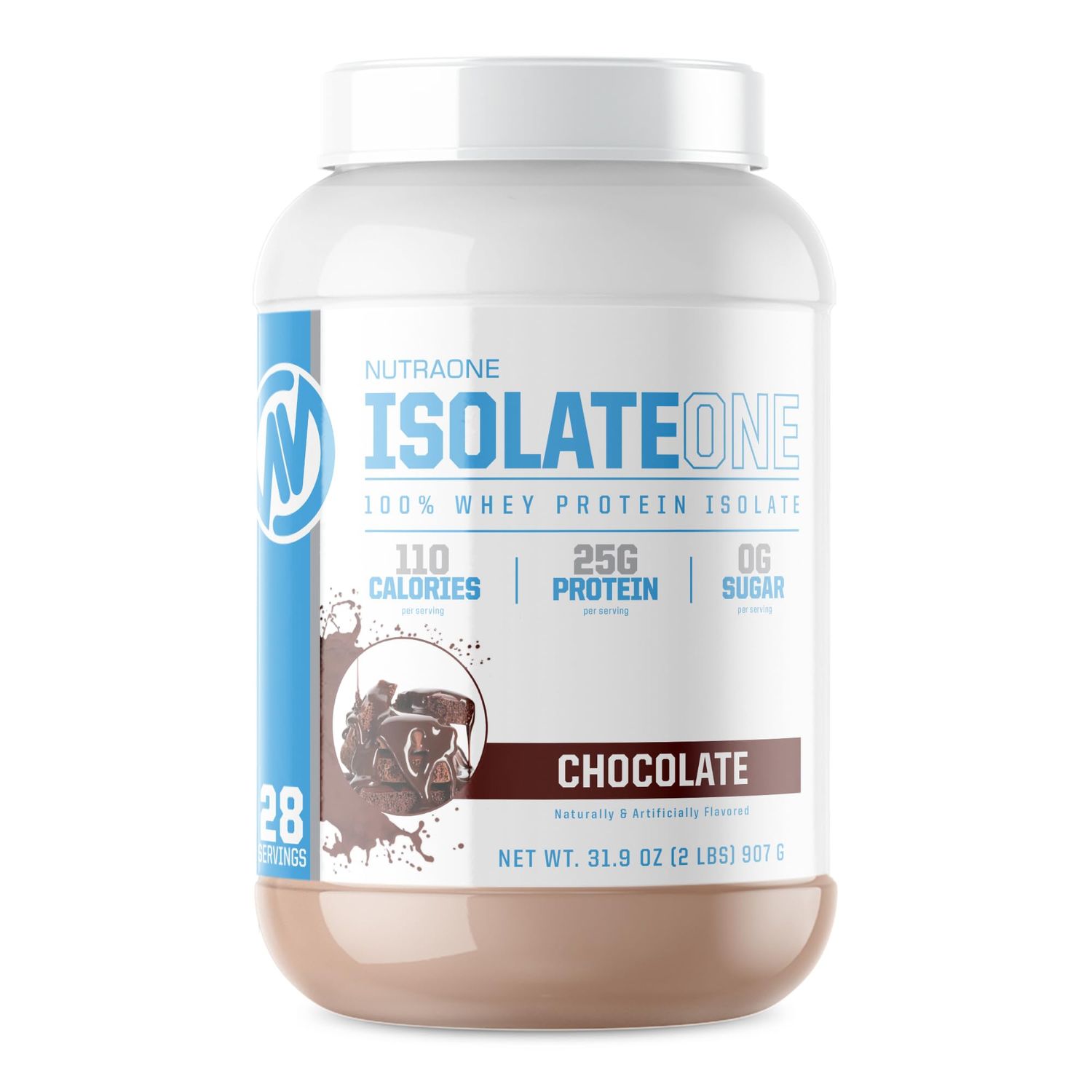 NutraOne IsolateOne Whey Isolate Protein Powder 100% Pure Whey Isolate Powder (Gourmet Chocolate - 2 lbs)