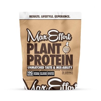 MAX EFFORT Plant Protein Powder, 19 G Pea Protein, Plant Based, Gluten Free, Low Carb, Protein Shake or Smoothie Mix, Meal Replacement, No Whey, No Sugar Substitutes, Chocolate Peanut Butter, 20 Srvg