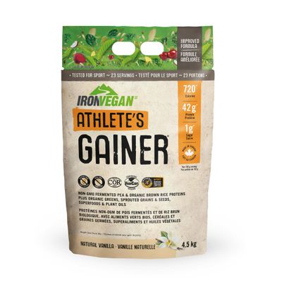 Iron Vegan - Athlete&#39;s Gainer Vanilla, 10 lbs (4.5 kg)