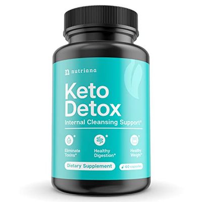 Nutriana Keto Detox Cleanser - Keto Pills Liver Supplement for Men &amp; Women - Keto Supplement Detox Pills Fasting Supplement for Colon Health, Kidney Support &amp; Boosts Metabolism 60 Capsules