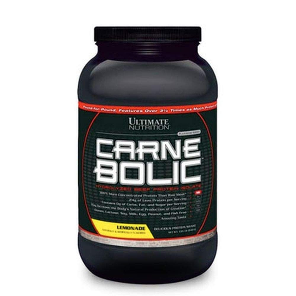 Ultimate Nutrition Carnebolic Hydrolized Beef Protein Isolate Powder, Muscle Recovery Drink, Paleo &amp; Keto Friendly, Zero Carbs, Chocolate, 30 Servings