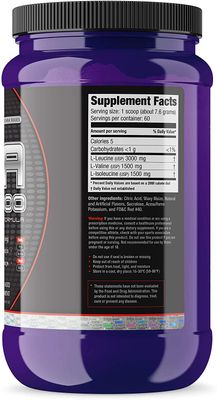 Ultimate Nutrition Flavored BCAA Powder 12000 Branched Chain Post Workout Amino Acid Supplement, Caffeine-Free with 3g Leucine 1.5g Valine 1.5g Isoleucine- Fruit Punch, 60 Servings