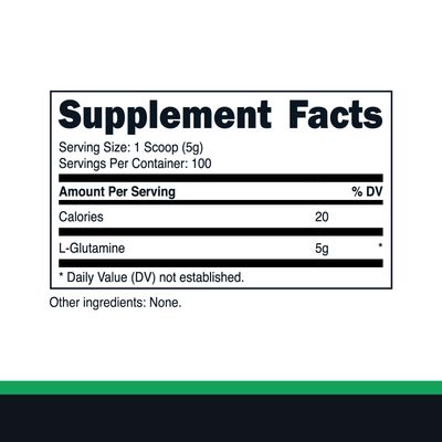 Primal L-Glutamine Powder (500 Grams, 100 Servings) | Pure Unflavored Glutamine Amino Acid for Sport &amp; Workout Support and Performance - Gluten Free, Non-GMO Nutritional Supplement