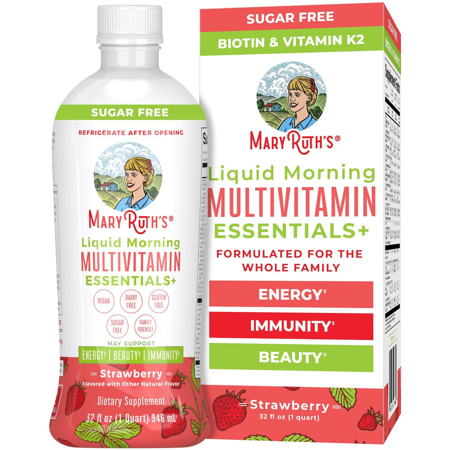 MaryRuth&#39;s Multivitamin for Women Men &amp; Kids | Sugar Free | Vegan | Vitamin A, C, D, E, B12, Zinc | Daily vitamins for Kids, Mens, Womens Multivitamin | Energy &amp; Beauty Booster Multimineral | 32 Fl Oz
