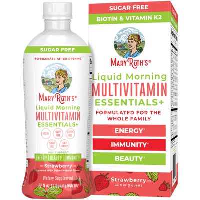 MaryRuth&#39;s Multivitamin for Women Men &amp; Kids | Sugar Free | Vegan | Vitamin A, C, D, E, B12, Zinc | Daily vitamins for Kids, Mens, Womens Multivitamin | Energy &amp; Beauty Booster Multimineral | 32 Fl Oz
