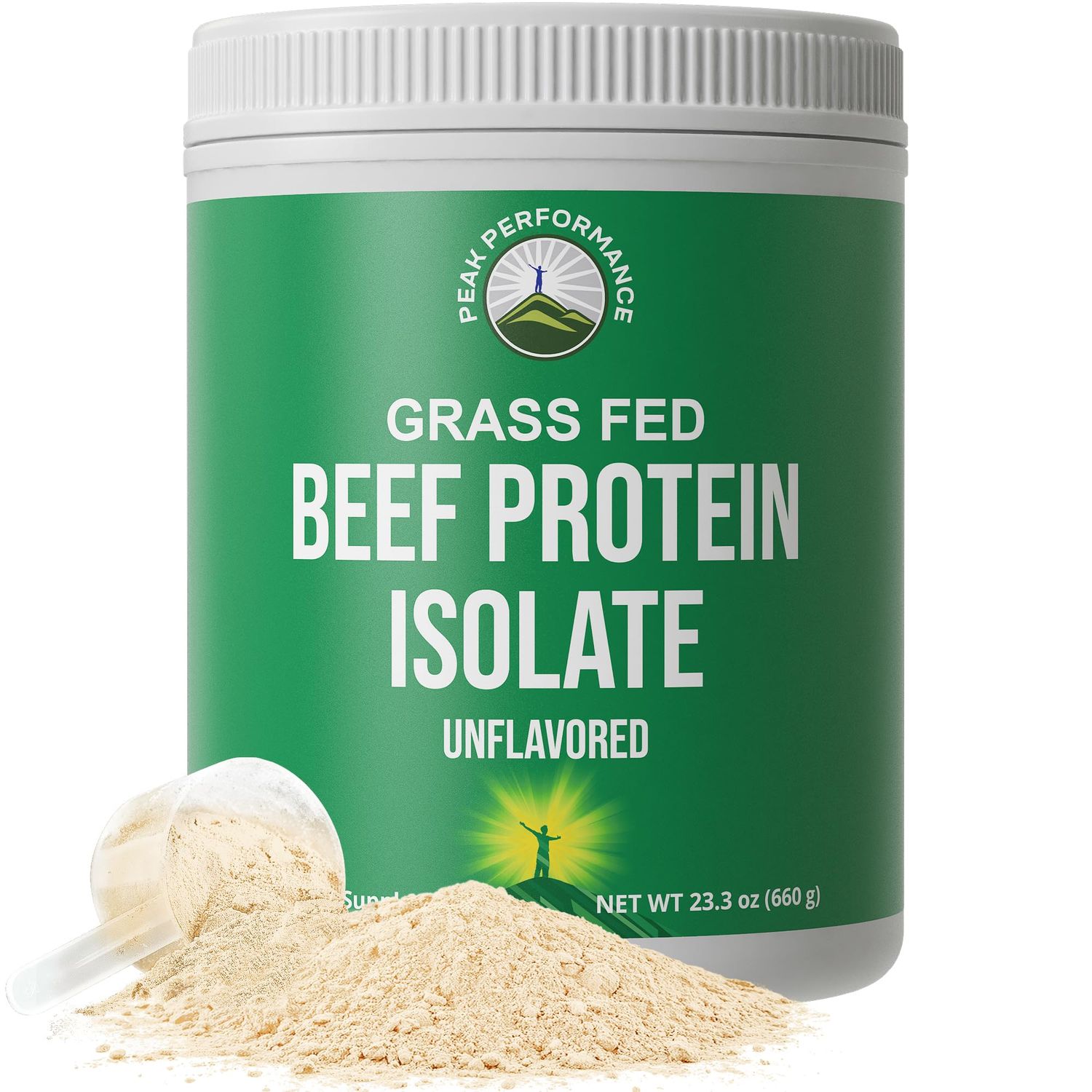Grass Fed Beef Protein Powder - Lactose Free Great Tasting Beef Protein Isolate. Complete Animal Based Non Dairy Paleo Carnivore Protein Supplement for Prime Muscle Building. No Whey. Unflavored