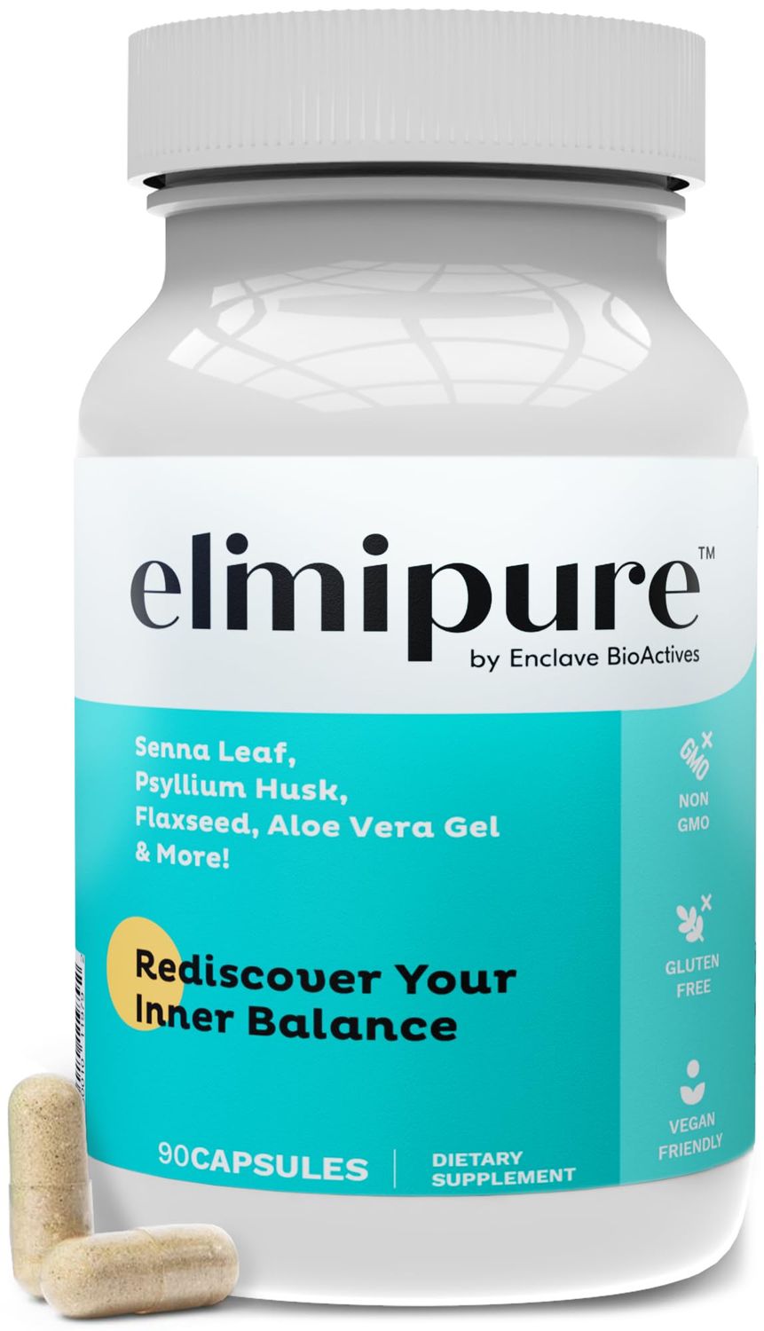 Elimipure Gut Cleanse &amp; Restore Supplement: Natural &amp; Effective Gut Detox Cleanse Capsules | Fortify Your Gut Microbiome | Effortless Morning Stools | Restore Your Gut from The Inside Out