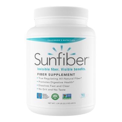 Tomorrow&#39;s Nutrition, Sunfiber, Prebiotic Fiber Supplement for Digestive Health, Low FODMAP, Gluten-Free, Unflavored, 90 Servings