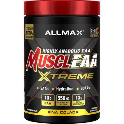 ALLMAX MUSCLEAA Xtreme, Pina Colada - 532 g Powder - Provides EAAs, BCAAs &amp; Hydration - Up to 30 Servings