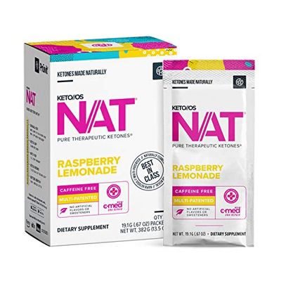 PRVIT Keto//OS NAT Raspberry Lemonade Keto Supplements - Caffeine Free - Exogenous Ketones - BHB Salts Ketogenic Supplement for Workout Energy Boost for Men and Women (20 Count)
