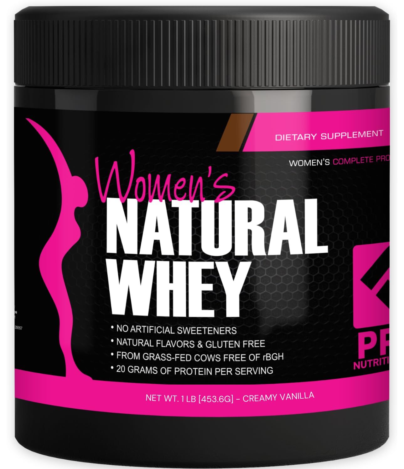 PRO NUTRITION LABS Whey Protein Vanilla Powder for Women - Supports Lean Muscle Mass - Low Carb - Gluten Free - Grass Fed and rBGH Hormone Free Vanilla Whey (Creamy Vanilla, 1 lb)