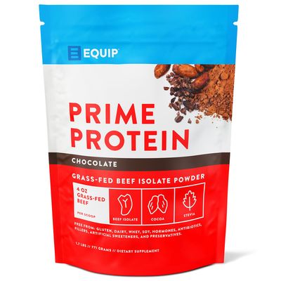 Equip Foods Prime Protein Powder | Clean, Grass Fed Beef Protein Isolate | Carnivore Protein Powder | Paleo, Keto Friendly | Gluten, Dairy Free | Helps Build &amp; Repair Tissue | 30 Servings, Chocolate
