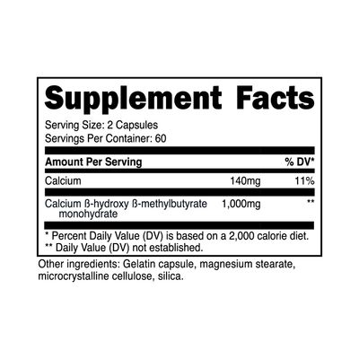 Primal HMB (1000mg, 120 Capsules) | Athlete Formula, Gluten-Free, Non-GMO, 60 Servings