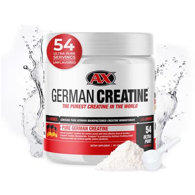 German Creatine - Pure Creapure Micronized Creatine Monohydrate Powder, Promotes Muscle Growth, Increase Muscle Mass, Enhance Strength, 99.99% Purity, 3rd Party Tested, 270g (54 Servings)