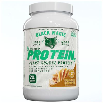 Black Magic Plant-Source 100% Vegan Protein - Keto, Low Sugar, Dairy Free Protein - Pre/Post Workout - Peanut Butter - 20g Protein - 2 LB