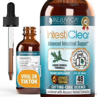 IntestiClear - Advanced Intestinal Support Supplement - Liquid Delivery for Better Absorption - Wormwood, Cloves, Black Walnut, Garlic &amp; More!