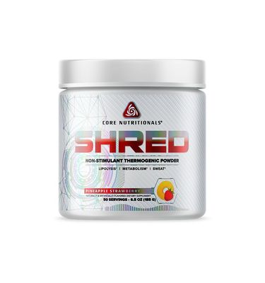 Core Nutritionals Platinum Shred Non-Stimulant, Fat Burning, Thermogenic Powder with 1G Acetyl-L-Carnitine 50 Servings (Pineapple Strawberry)