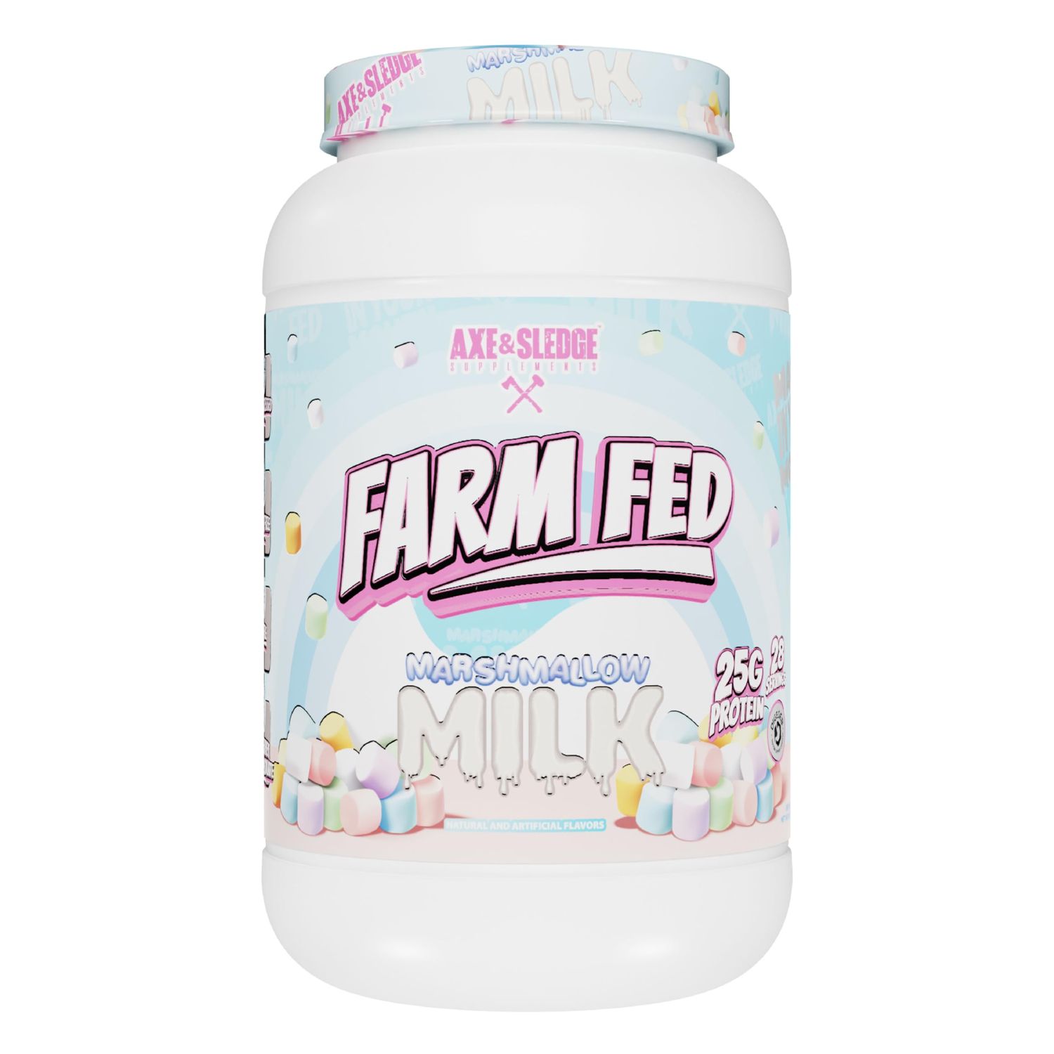 Axe &amp; Sledge Supplements Farm Fed 100% Whey Protein Isolate with Digestive Enzymes (Marshmallow Milk)