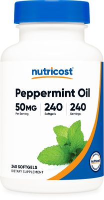 Nutricost Peppermint Oil Softgels (240 SFG) (50 MG) - Gluten Free, Third Party Tested and GMO Free