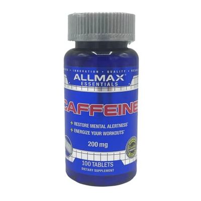 ALLMAX Nutrition Caffeine Pills, Sustained Energy &amp; Pre - Workout Mental Focus, Fast Absorbing &amp; Vegan, 200 mg, 100 Tablets