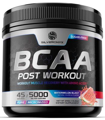 Amino Muscle Recovery Powder with BCAAs - After Workout Recovery Drink for Women &amp; Men - BCAA Branched Chain Amino Acids - Pre Workout Sport Energy Mix - Keto, Caffeine Free, Watermelon - 45 Servings