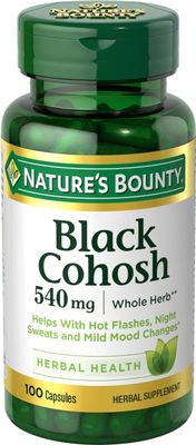 Nature&#39;s Bounty Black Cohosh Root Pills and Herbal Health Supplement, Natural Menopausal Support, 540 mg, 100 Capsules