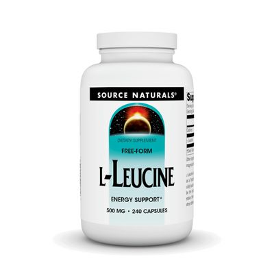 Source Naturals L-Leucine, Energy Support*, A Free Form Essential Amino Acid Supplement for Energy Support - 240 Capsules