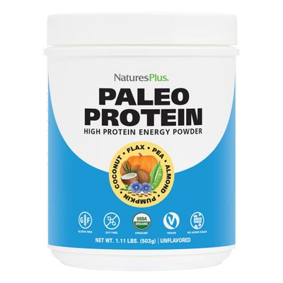 NaturesPlus Organic Paleo Protein - 1.49 lbs, 20 g Protein, Vegan Protein Powder - Unflavored, Unsweetened - Certified Organic High Protein Energy Protein - Vegetarian, Gluten-Free - 15 Servings