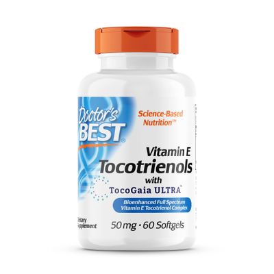 Doctor&#39;s Best Vitamin E Tocotrienols contains TocoGaia ULTRA bioenhanced full spectrum vitamin E complex, 60 Count