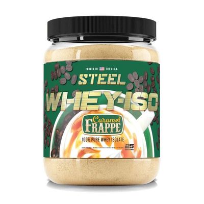 Steel Supplements Whey-ISO | Whey Protein Isolate Powder, Caramel Frappe | 25 Servings (1.53lbs) | Complete Protein Source | BCAA &amp; Essential Amino Acids | Easy Digestion | Low Carb