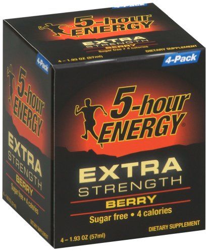 5-Hour Energy Extra Strength Dietary Supplement, Berry, 4 Count