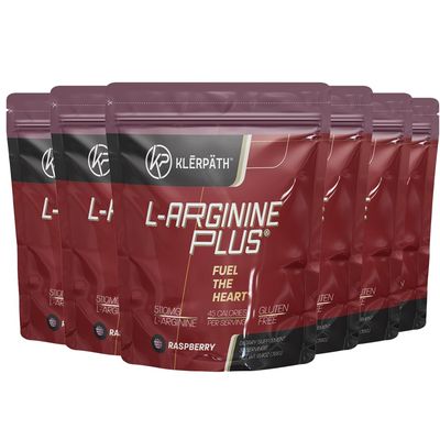 L-Arginine Plus Raspberry 6-Pack - #1 Natural Blood Pressure Supplement, Better Cholesterol, More Energy - Heart Health Supplement 13.4 oz