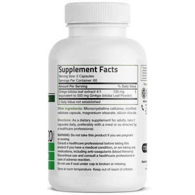 Bronson Ginkgo Biloba Extra Strength Supports Brain Function &amp; Memory Support, 120 Vegetarian Capsules