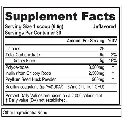 Evlution Nutrition FiberMode - Fiber + Probiotic Powder - Digestive Health & Immune Support - 1bil CFU Probiotics + 5g Fiber - Gluten Free & Vegan - Unflavored - Dietary Supplement - 30 Servings