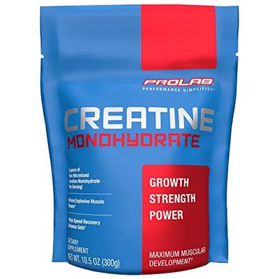 ProLab Creatine Monohydrate Best Micronized Creatine Powder, Sports Nutrition Supplement, Increased Muscle Mass, Strength, Endurance, Power (300g)