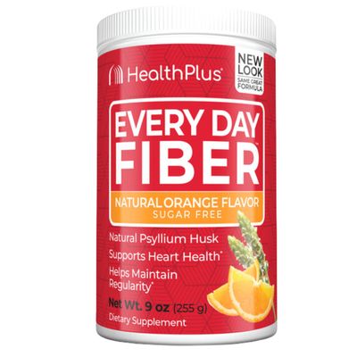 Health Plus Every Day Fiber Digestive Support | Natural Sweetener without Artificial Flavors | Daily Fiber for Toxin Elimination To Reduce Bloating | Orange Flavor | 9 Ounces, 36 Servings.