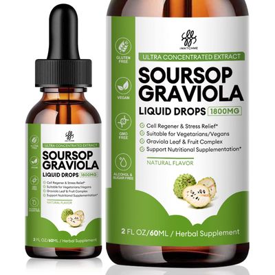 iMATCHME Soursop Graviola Liquid Drop for Cell Support &amp; Regeneration, Immune Boost, Relax, Liver and Sleep, Soursop Bitters Liquid, Herbal Goodness, Sugar/Gluten Free, Natural Flavor, 2 Fl Oz