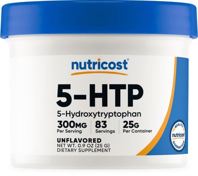 Nutricost 5-HTP Powder 25 Grams (300mg Per Serving) - Gluten Free &amp; Non-GMO, Pure 5-htp