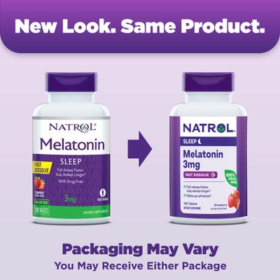 Natrol Fast Dissolve Melatonin 3 mg, Melatonin Supplements for Restful Sleep, Sleep Support for Adults, 150 Strawberry-Flavored Melatonin Tablets, Up to a 150 Day Supply